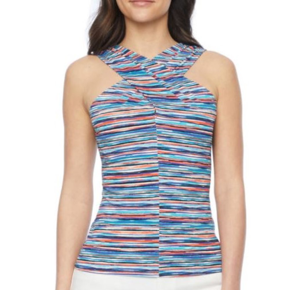 NWT BOLD Elements Multi Colored V Neck Tank Top Size S
